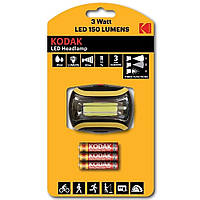 Ліхтар налобний KODAK LED headlamp 150 (у комплекті 3хААА, 3р, IP44)