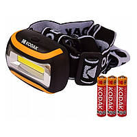 Ліхтар налобний світлодіодний на голову KODAK LED headlamp 150 (у комплекті 3хААА, 3р, IP44)