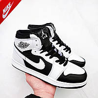 Новинка! Зимние мужские кроссовки Nike Air Air Jordan 1 Retro бело/черные