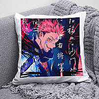 Плюшева подушка аніме Магічна битва Jujutsu Kaisen квадрат 35х35 см біла