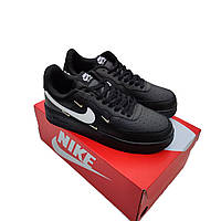 Новинка! Мужские кроссовки Nike Air Force 1 LX Chrome Swooshees Black черные