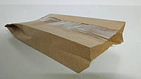 GRD Пакет бумажный с ПП окном 12/5*29 коричневый (1000 шт) саше, крафт, для фаст фуда, бургеров, хлеба,