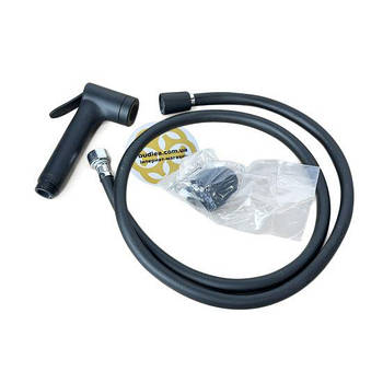 Набір для гігієнічного душу Refectio 1/2", пластик, ПВХ шланг, чорний Sanpreis