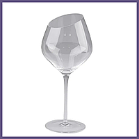Бокал для вина высокий фигурный прозрачный ребристый из стекла набор 6 шт Бокалы для воды Красивые бокалы