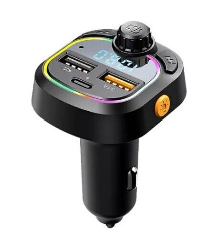 Потрійний автомобільний зарядний пристрій Type-C 3.1A + USB 3.1A / 1.0A 48W адаптер Bluetooth FM-передатчик C28