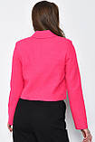 Піджак жіночий  укорочений малинового кольору 171202L, фото 3