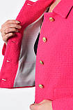 Піджак жіночий  укорочений малинового кольору 171202L, фото 4