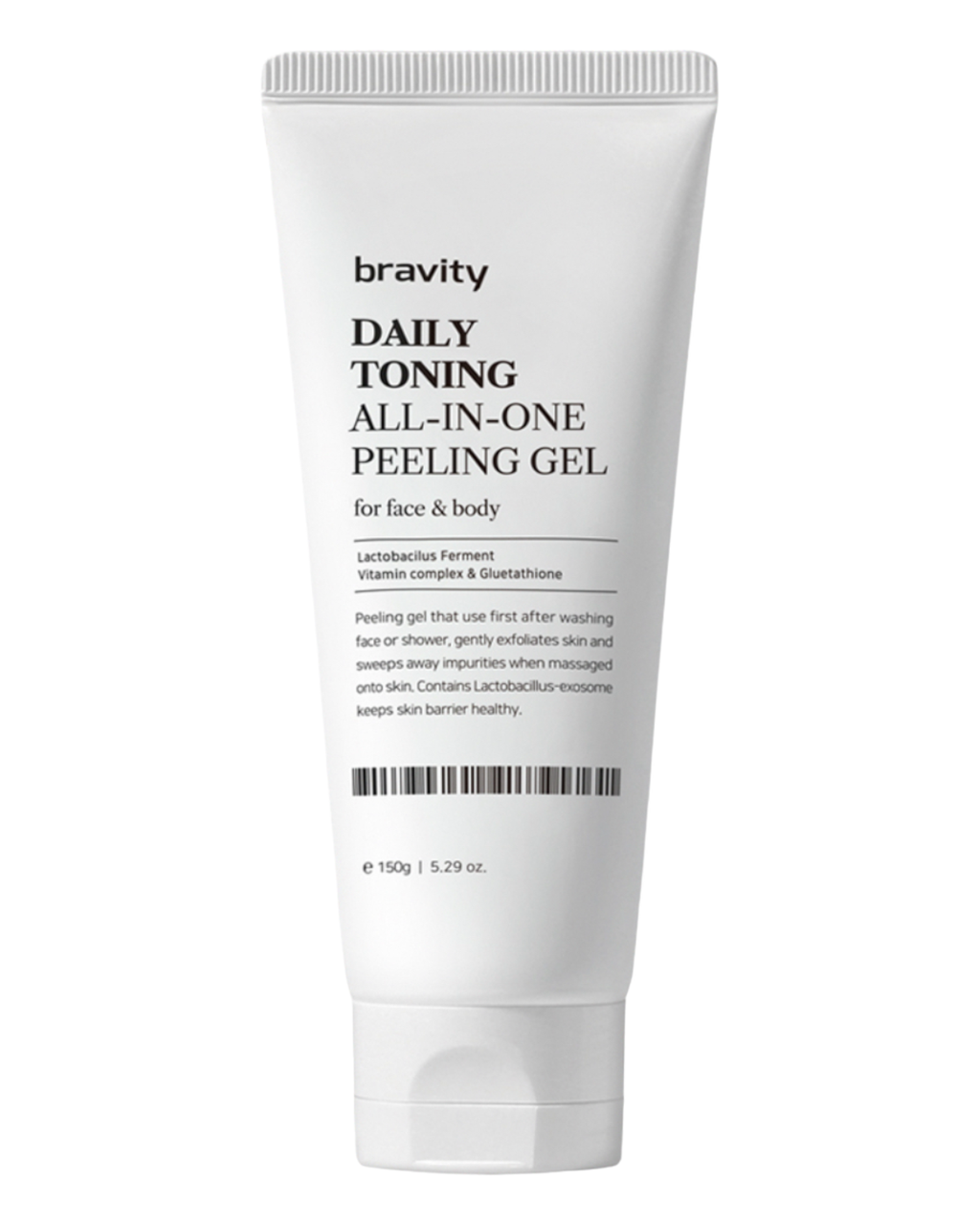 Делікатний пілінг-гомаж для всіх типів шкіри BRAVITY Daily Toning All-in-One Peeling Gel, 150 ml