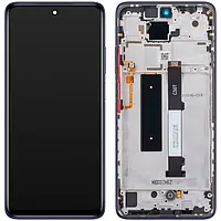 Дисплей для Xiaomi Mi 10T Lite 5G (M2007J17G), модуль (экран и сенсор) с рамкой, синий, оригинальный