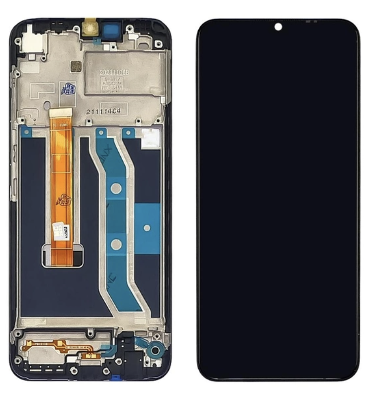 Дисплей (екран) для Realme C21Y/C25Y + тачскрин, чорний,  гарної якості, з передньою панеллю