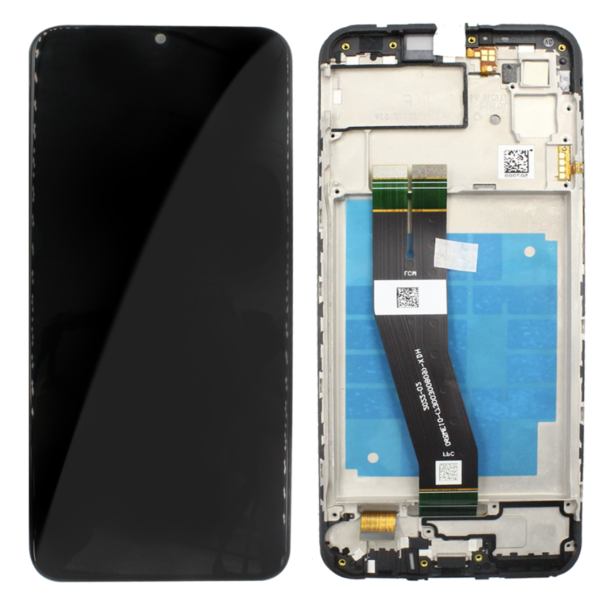 Дисплей (екран) для Samsung A035G Galaxy A03 + тачскрин, чорний, 163 x 72 mm, гарної якості, з передньою