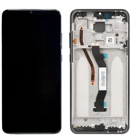 Дисплей (екран) для Xiaomi Redmi Note 8 Pro, Dual Sim + тачскрин, чорний, On-Cell, з передньою панеллю, фото 1