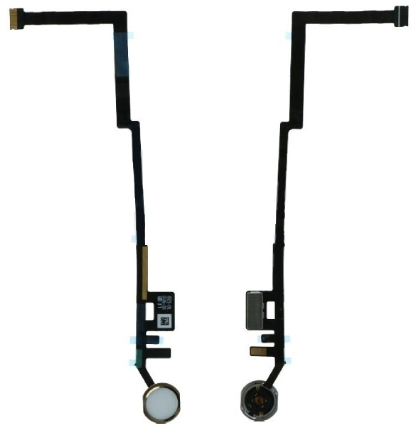 Шлейф для iPad 9.7 2017/iPad 9.7 2018, з кнопкою меню (Home) і золотистою пластиковою накладкою, оригінал