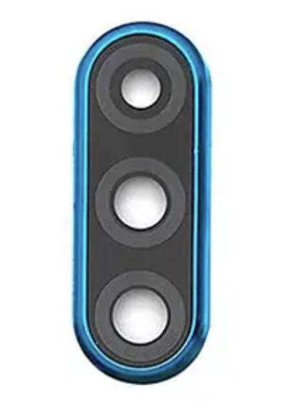 Скло камери Huawei P30, з рамкою синього кольору, Aurora Blue