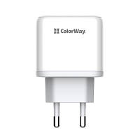 Зарядное устройство ColorWay Power Delivery Port PPS USB Type-C PD+ USB QC3.0 45W white CW-CHS042PD-WT a