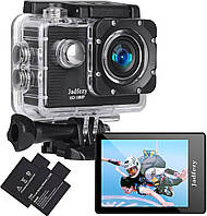 Экшн камер Jadfezy Action Cam FHD 1080P/12MP с аккумуляторами 2×900 мАч