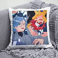 Плюшева подушка аніме Скейт Безкінечність SK8 the Infinity квадрат 35х35 см біла