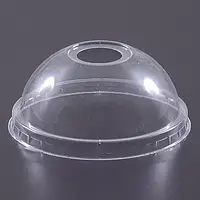 Крышка купольная с отверстием для стакана РЕТ(180.200,300,420,500) (50 шт) пластиковая одноразовая