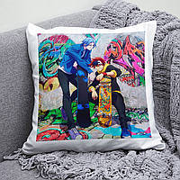 Плюшева подушка аніме Скейт Безкінечність SK8 the Infinity квадрат 35х35 см біла