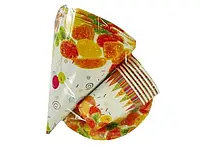 Одноразовый набор комплект бумажной посуды №1/19 "Мармелад!" 6шт (1 пач) ламинированный праздничный