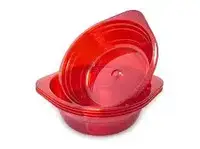 Тарелка одноразовая стеклоподобная диаметр 500 мл красная (10 шт) стекловидная стеклопластиковая