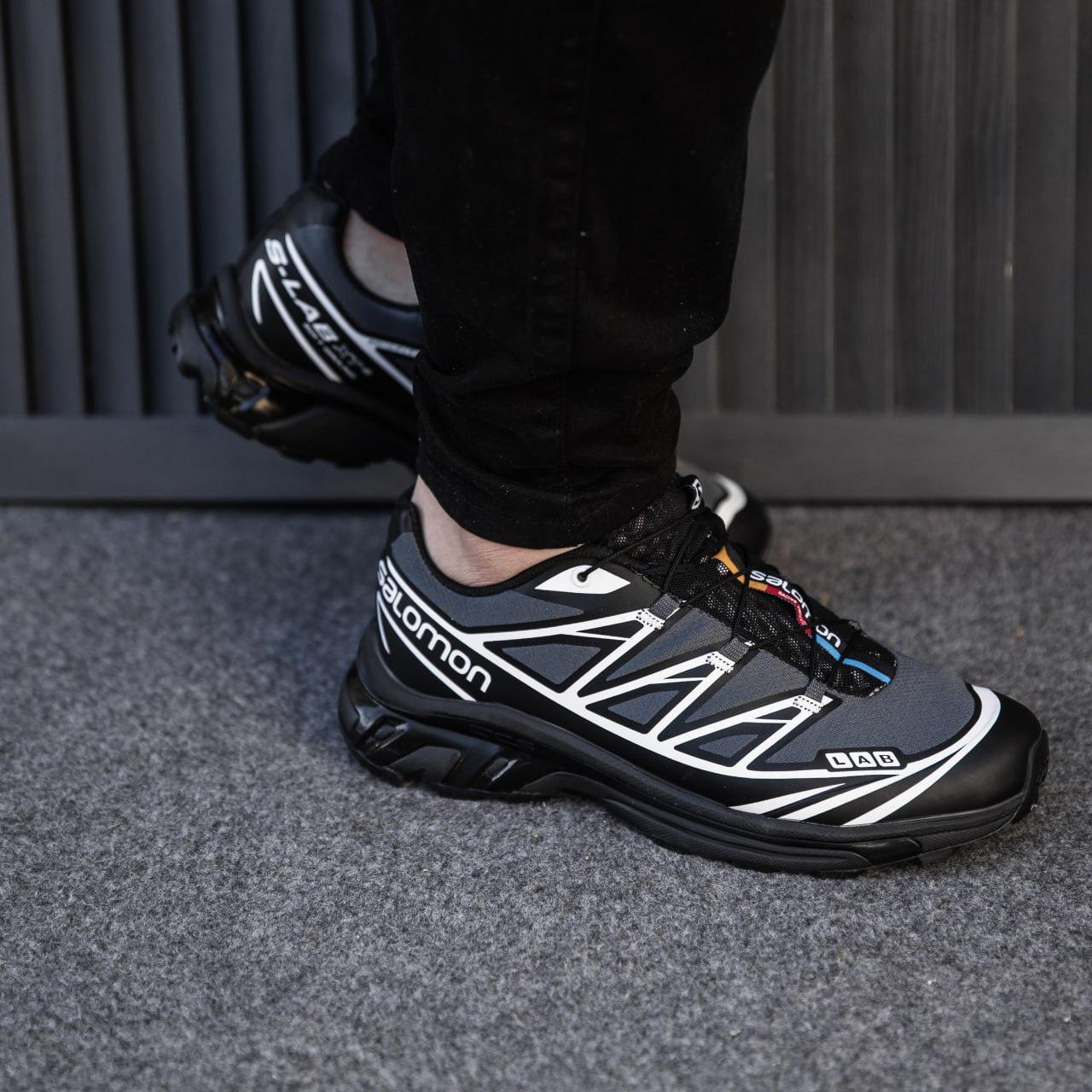 Кроссовки мужские серые Salomon XT- 6 Soft Ground LAB Grey Black