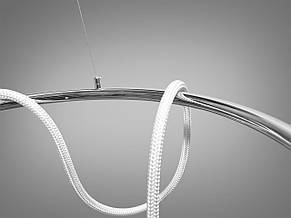 Люстра металева LED 32Вт кільце біле плафон-шнур силікон хром 60х140 см, фото 3