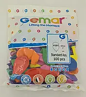 Воздушные шары ассорти пастель 7" (19 см) 100 шт (1 пач) шарики надувные латексные цветные для праздника