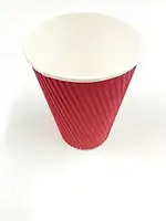 Стаканы бумажные гофрированные 175мл 20шт стаканчики для кофе гофра кофейные одноразовые Красные для напитков