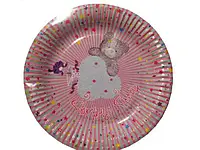 Бумажная одноразовая тарелка с рисунком 19см"Мишка" 10шт (1 пач) для детских праздников