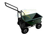 Візок металевий двірника для прибирання сміття з прямокутним баком на 80л чорний Kompred OL738/1, фото 2