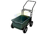 Візок металевий двірника для прибирання сміття з прямокутним баком на 80л чорний Kompred OL738/1, фото 4