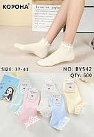 Женские короткие носки с бусинами "Корона", 37-41 р-р . Женские носки, носки укороченные молодежные