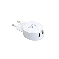 Сетевая зарядка Moxom KH-46 2.4A адаптер 2 USB + кабель Micro USB Белый FT, код: 2620952