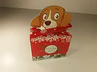Новогодняя коробка для конфет 500 грамм №017(Песик) (1 шт) картонная упаковка подарочная для сладостей