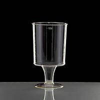 Рюмка стеклоподобная 100г 16шт стаканчики одноразовые водочные стеклоподобные стеклопластиковые на ножке