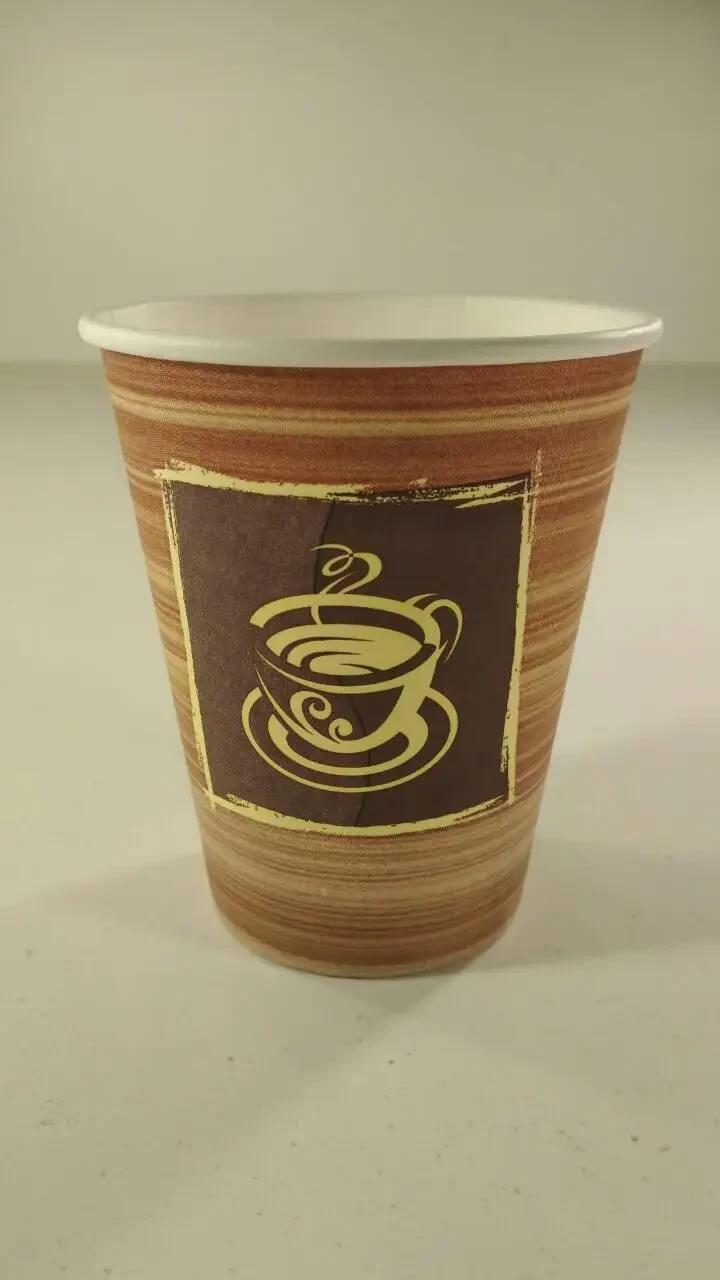 Склянки паперові 500 мл 50 шт. стаканчики для кави та чаю одноразові картонні кольорові з малюнком для напоїв