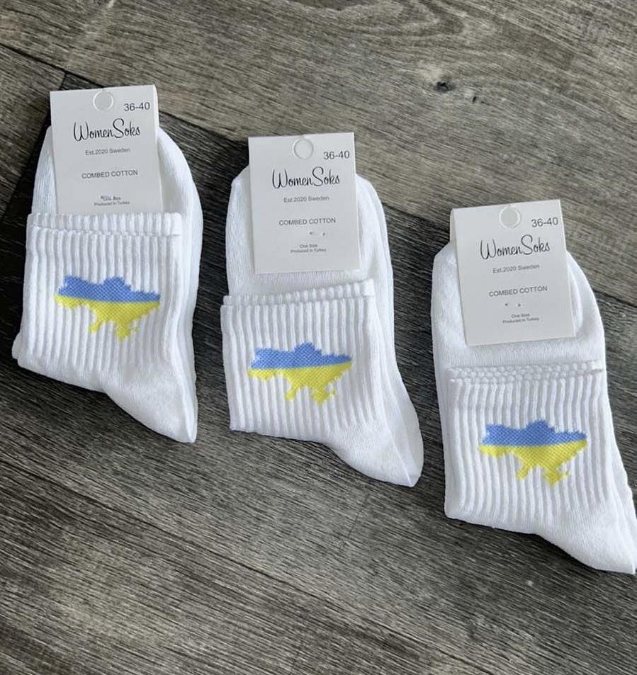 Жіночі короткі шкарпетки "WomanSocks", 36-40 р-р. Укорочені шкарпетки, патріотичні шкарпетки, бавовна