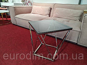 Журнальний столик SILVER B димчасте скло/срібло 50X50, фото 6