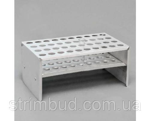 Штатив для пробірок П-40 Ø17 мм алюмінієвий, фото 1