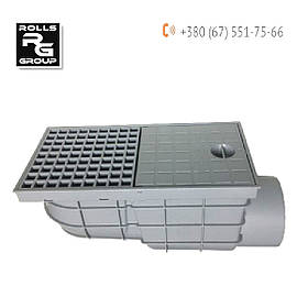 Трап дощоприймач горизонтальний DN110 із захисними ґратками і морозостійким клапаном, із ревізійним лючком