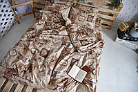 Комплект постельного белья Brettani Двойной Кофейные тона Бязь Кофе 645-2 FV, код: 2721217