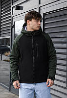 Двоколірна чоловіча куртка Staff soft shell re black & khaki