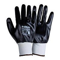 Перчатки трикотажные с полным нитриловым покрытием р10 (черные, манжет) SIGMA (9443561) Baumar - Всегда