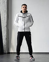 Мужской спортивный костюм Nike весна осень Кофта на молнии + Штаны белый