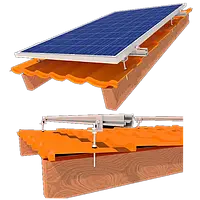 Комплект кріплення 4 сонячних панелей до 1145мм металочерепиця, шифер StringSetter SS-XL-M 04
