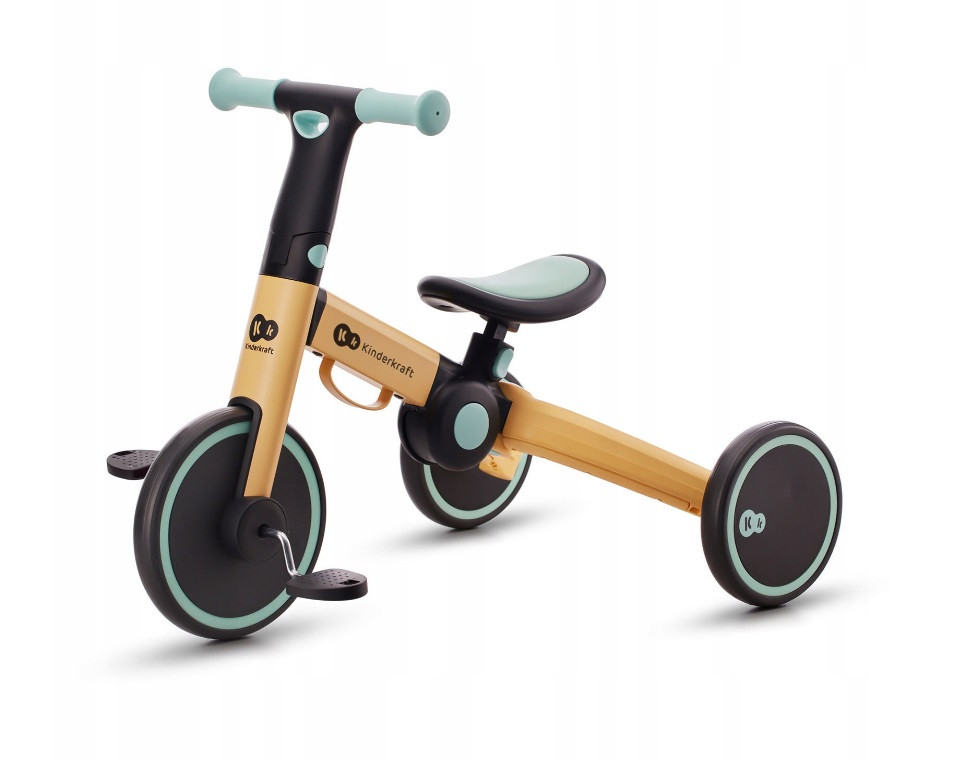 Триколісний велосипед біговел 3в1 KiderKraft 4TRIKE Flower Blue, фото 1