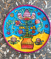 Тарелка керамическая, Тарелка из глины, Тарелка декоративная, Тарелка с росписью "Цветы"