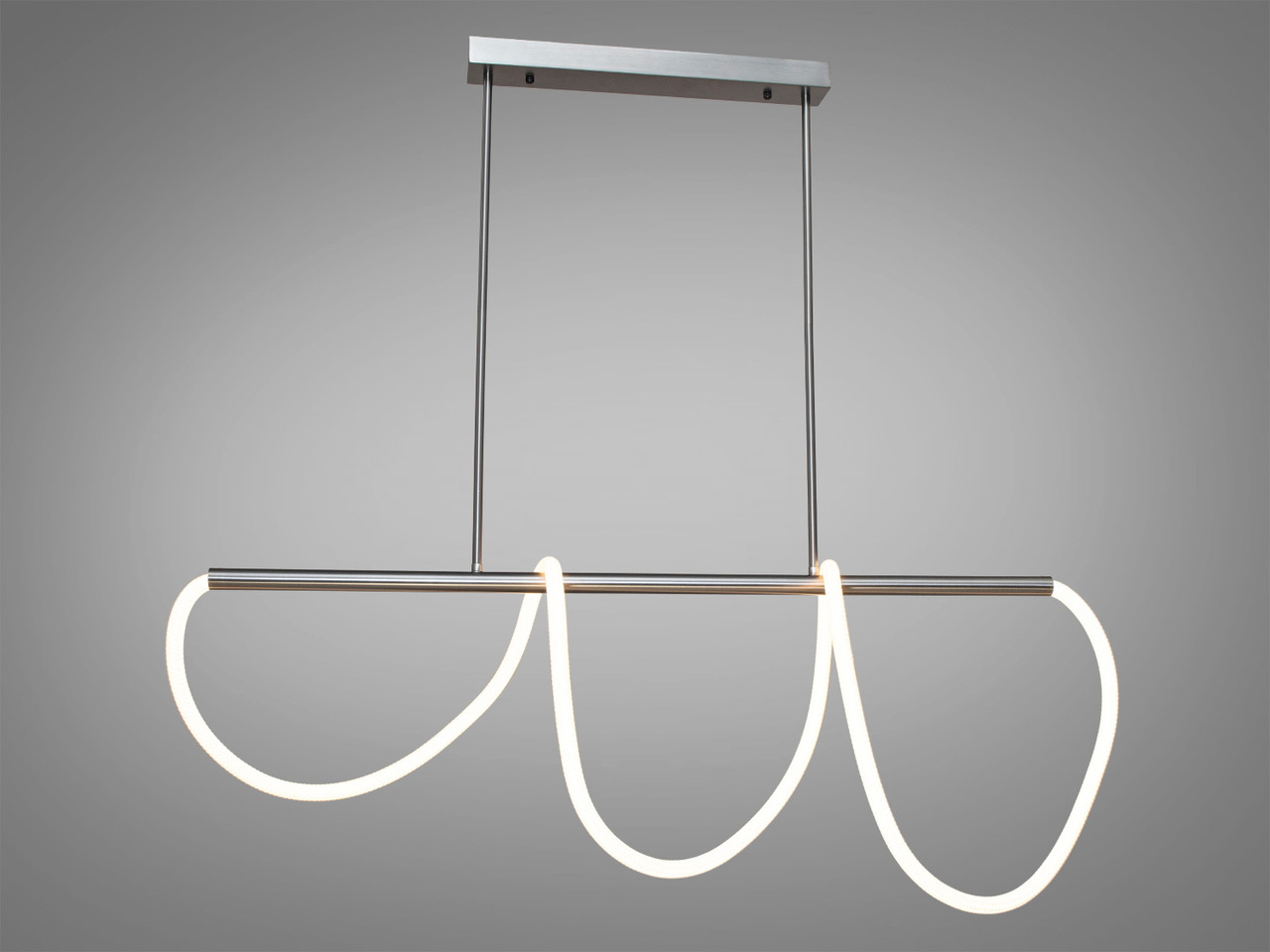 Люстра металева хром LED 32Вт білий плафон-шнур 120х150 см