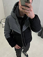 Мужская куртка демисезонная весенняя осенняя до - 10°С Mild черная-графит Пуховик мужской весна осень стеганый